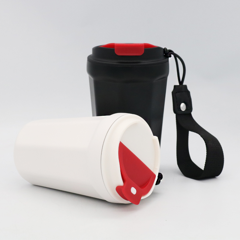 New arrival high profile level 350 ml custom double stainless steel insulated coffee cup with rope