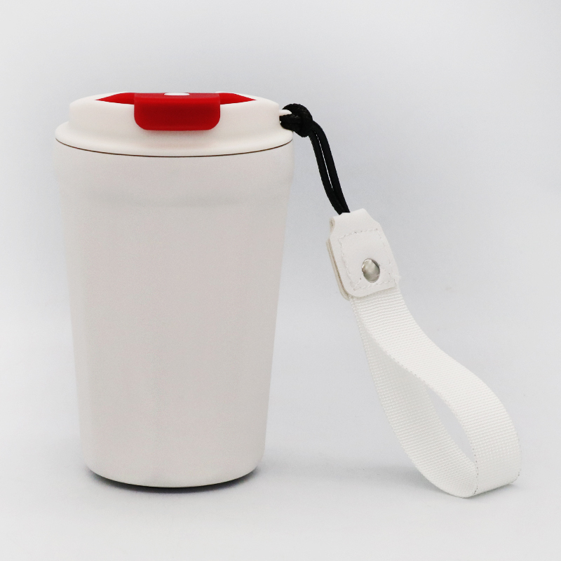 New arrival high profile level 350 ml custom double stainless steel insulated coffee cup with rope