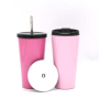 500ML Double Wall Stainless Steel Cup Vacuum 17oz Coffee Mug With Straw Tumbler