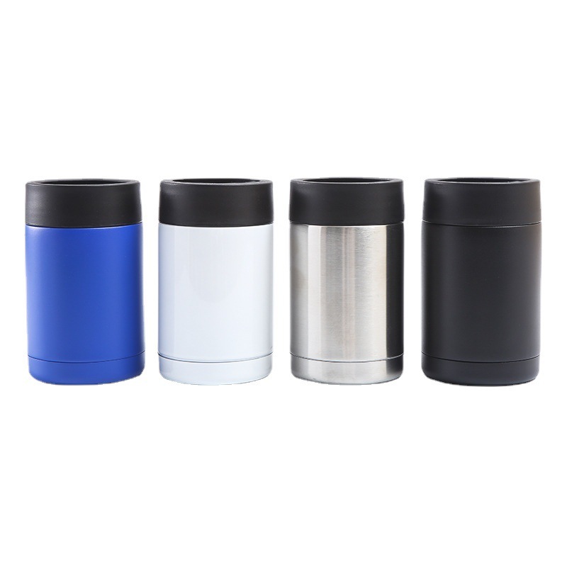 12oz Double Wall Stainless Steel Thermos Vacuum Insulated Mug With Cork Bottom Can Cooler