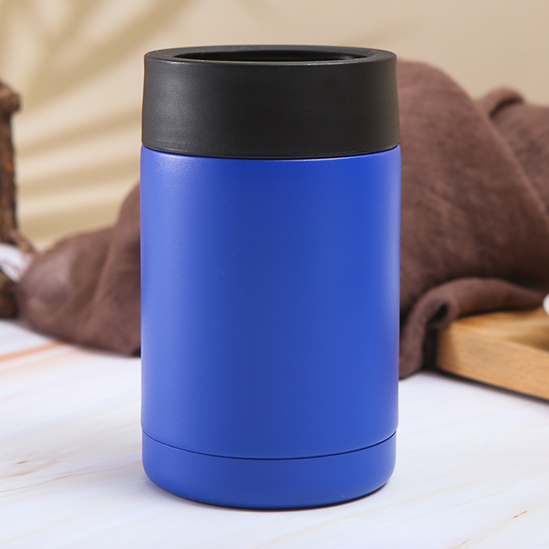 12oz Double Wall Stainless Steel Thermos Vacuum Insulated Mug With Cork Bottom Can Cooler