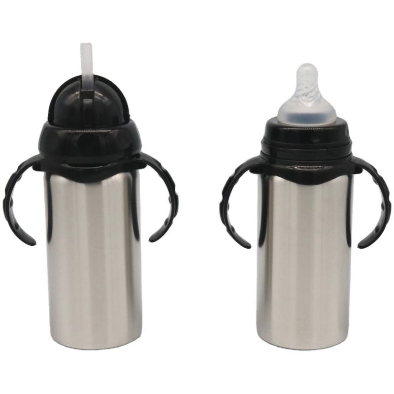 240ml BPA Free stainless steel double wall Baby Feeding Water Bottle Thermos With Nipple & Handle