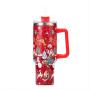 Christmas Red 1200ml Quencher Cups Stainless Steel Vacuum Adventure Travel Mug Sport Bottles 40oz Tumbler With Handle