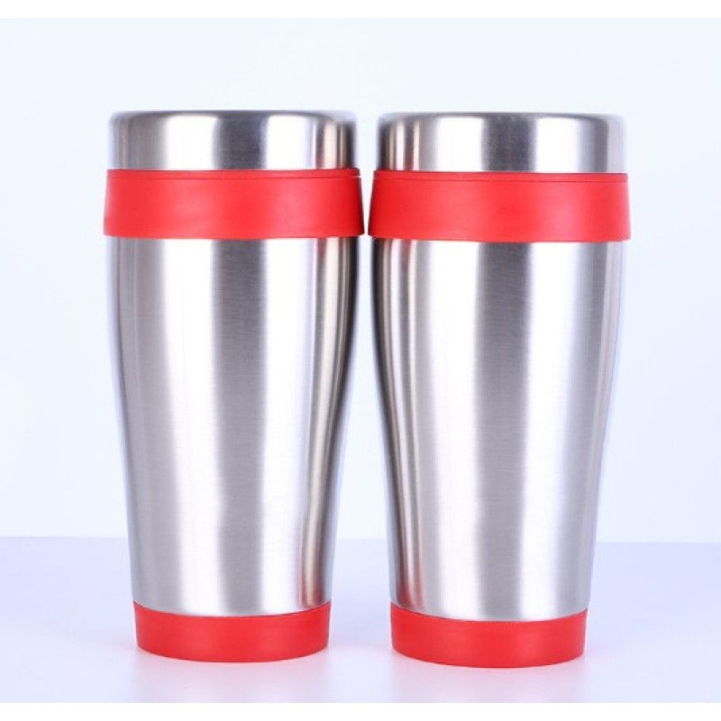 Promotional Mugs Double Wall Inner Plastic Outer Stainless Steel Food Grade Mug