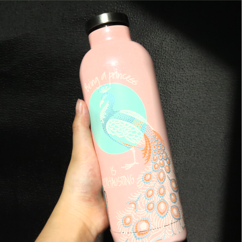 Hot Selling Custom Stainless Double Wall Flask Vaccum Insulate Water Bottle Travel Tumbler With Button Lid