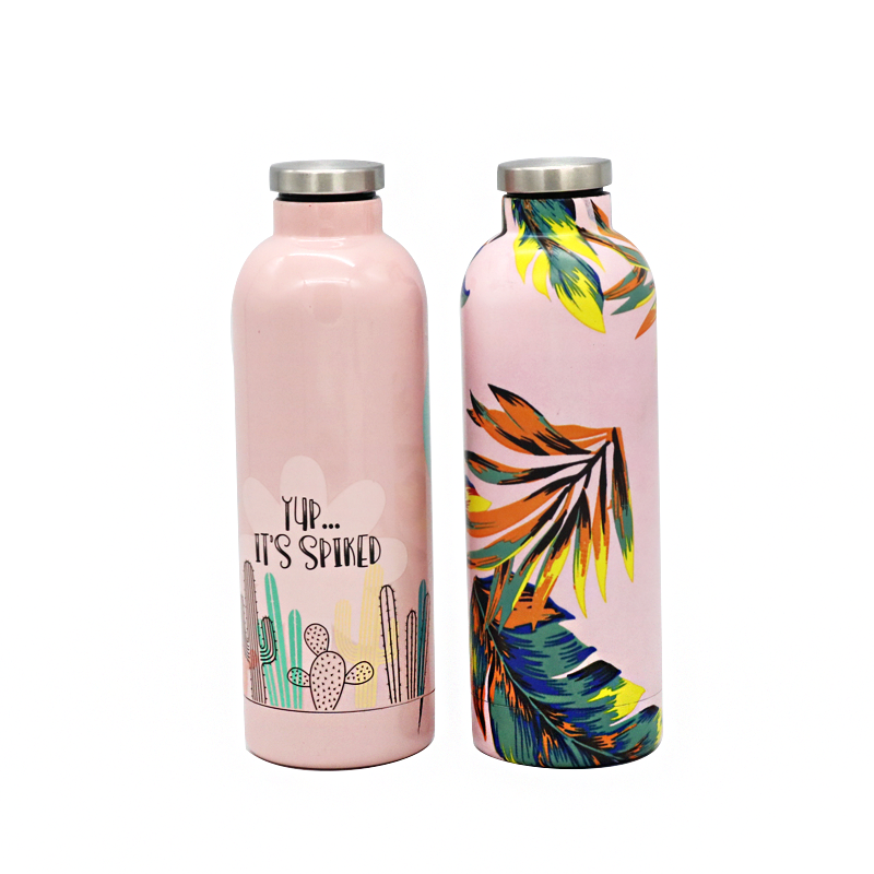 Hot Selling Custom Stainless Double Wall Flask Vaccum Insulate Water Bottle Travel Tumbler With Button Lid