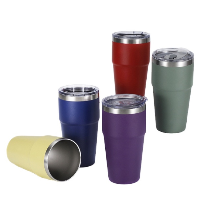 30oz Powder Coated Regular Insulated  Stainless Steel Mug Travel Water Cup Tumbler