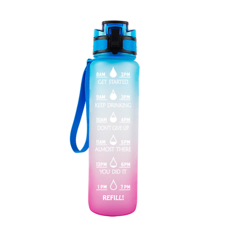 32oz Eco-friendly Tritan Custom Plastic Water Bottle Gym Motivation Water Bottle