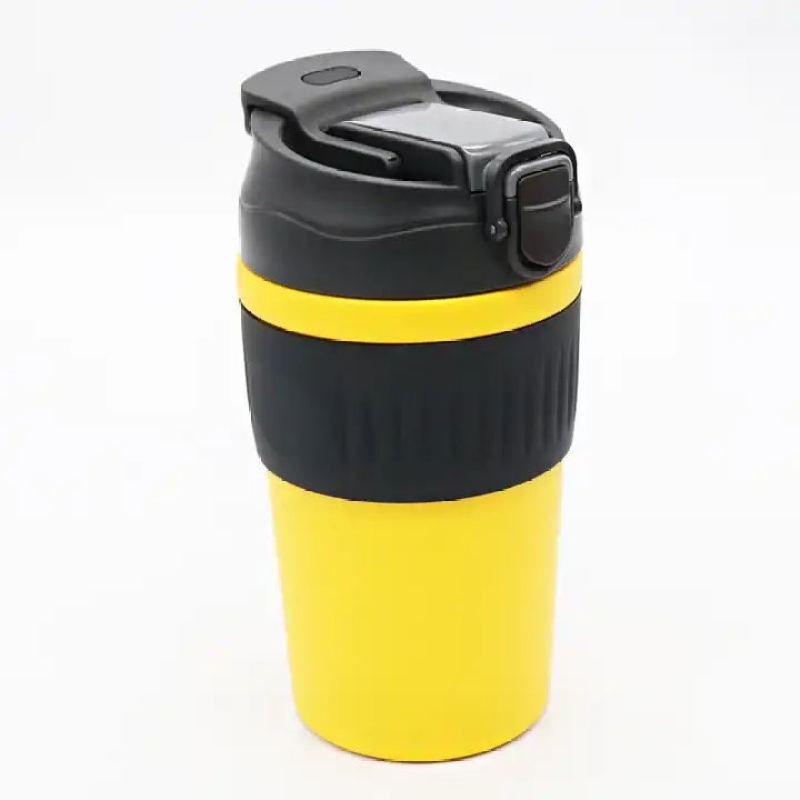 Outdoor sports double drink straw cup non-slip cup set portable accompanying coffee cup