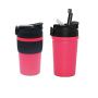 Outdoor sports double drink straw cup non-slip cup set portable accompanying coffee cup