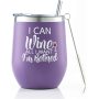 Wholesale Bridesmaid Wedding Party Gift Double Wall Vacuum Cup Insulated 12oz Stainless Steel Wine Tumbler With Lid And Straw