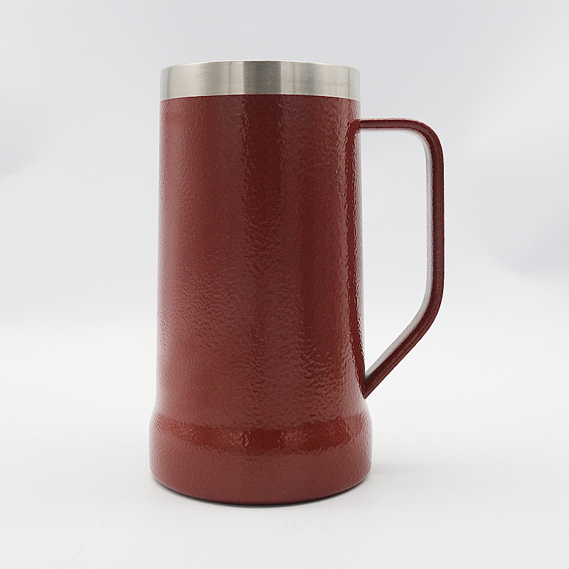 Custom Insulated Coffee Tumbler Print Logo Double Wall Stainless Steel Beer Mug With Handle