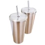 16oz double walle stainless steel insulated tumbler cup with lid and straw