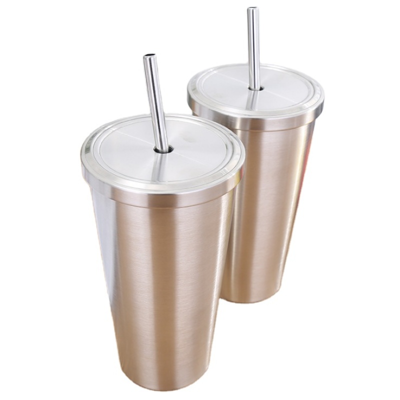 16oz double walle stainless steel insulated tumbler cup with lid and straw