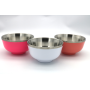 700ml Eco-friendly Salad Stacking Bowl Set Pancake Stainless Steel Double Wall Vacuum Food Bowls Metal Kitchen Bowls