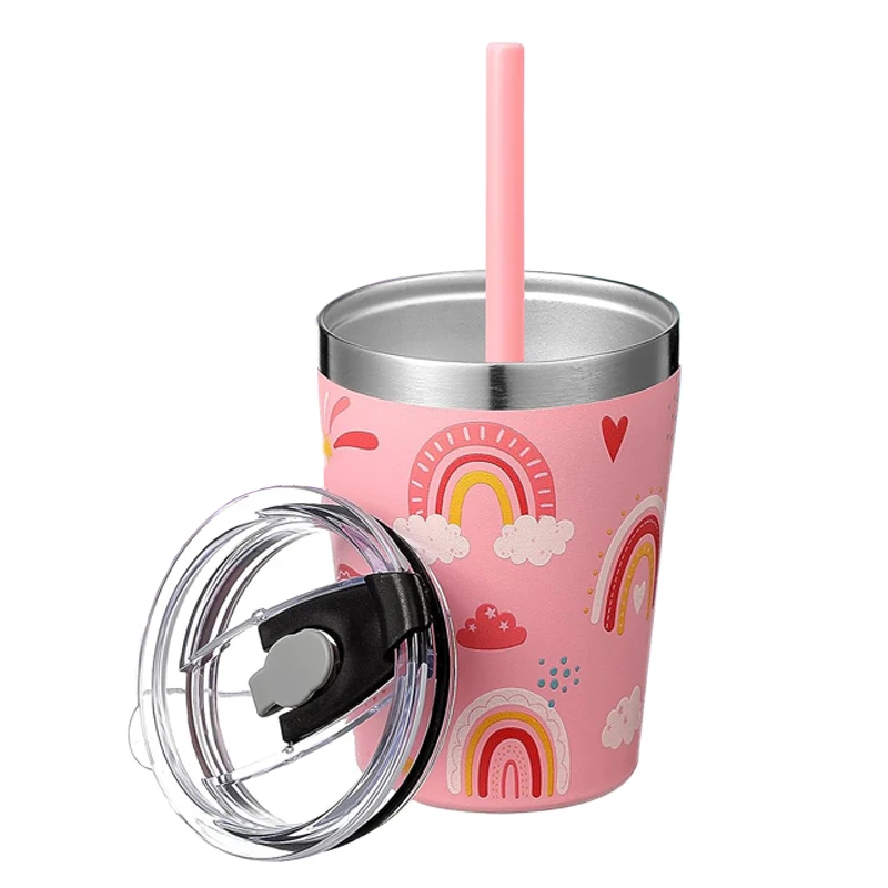 8oz 12oz Tumbler Wholesale Bulk Stainless Steel Vacuum Milk Cup for Kids Tumbler with Straw