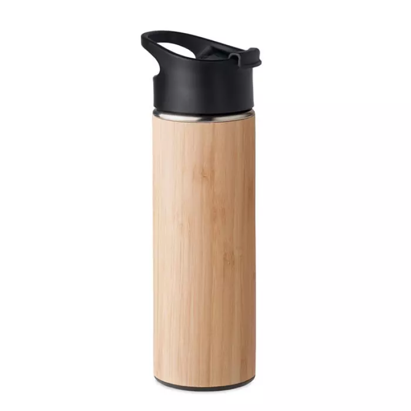 500ml Hot Selling  Water Bottle with a Lid 2024 Hot Sale Double Wall Bamboo Stainless Steel Water Bottle