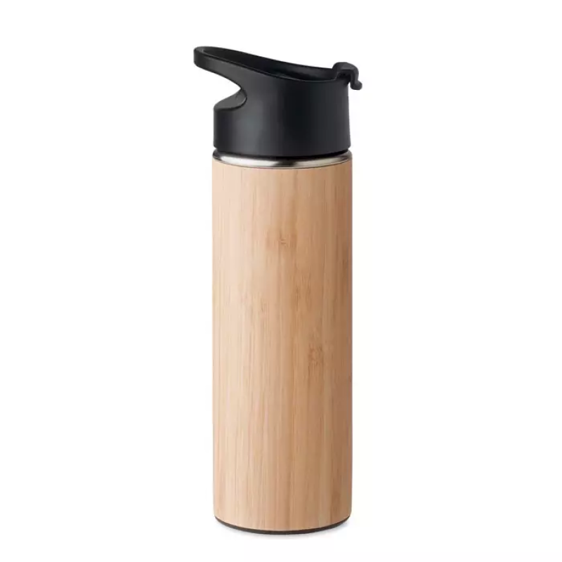 500ml Hot Selling  Water Bottle with a Lid 2024 Hot Sale Double Wall Bamboo Stainless Steel Water Bottle