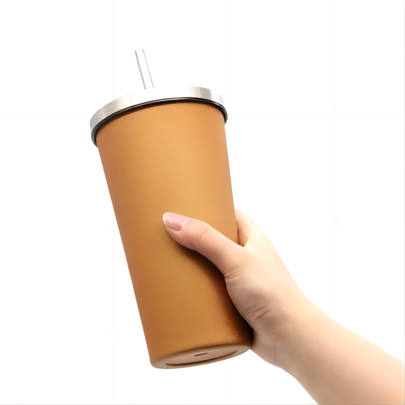 Double Wall Coffee Tumbler Wholesale Bulk Customize Tumbler Stainless Steel Sippy Cup with Lid and Straw