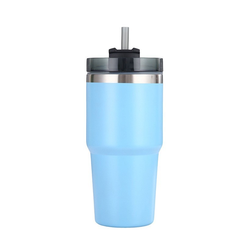 Двойная чашка-термос из нержавеющей стали, стакан из нержавеющей стали, изолированная кофейная кружка с соломинкой