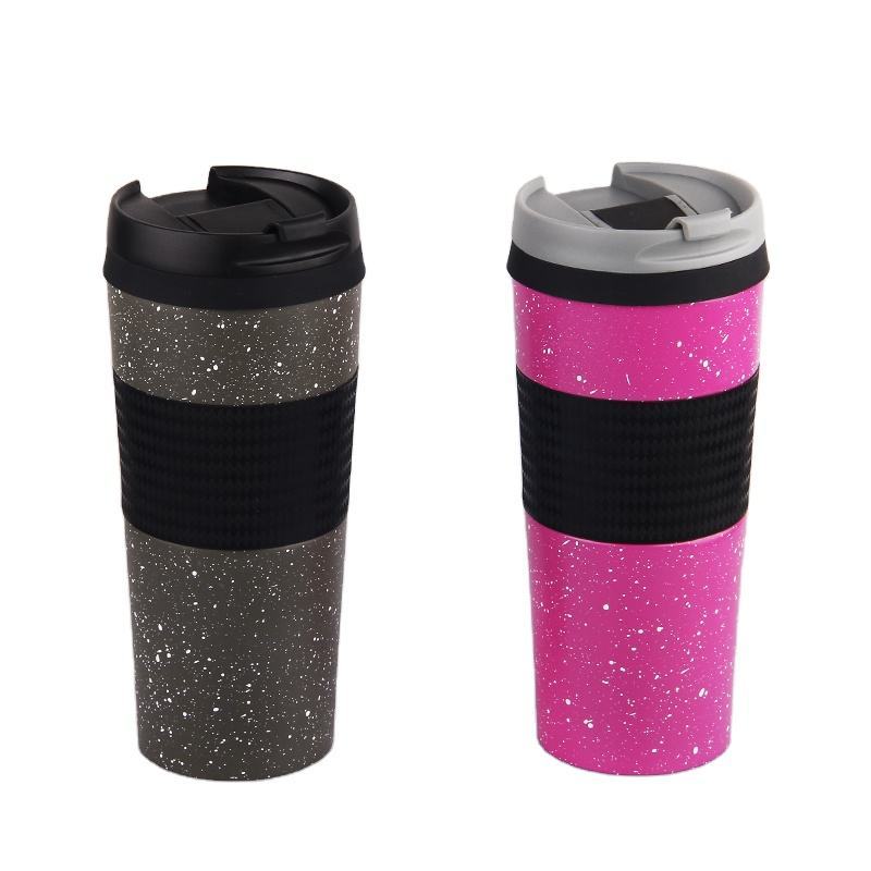 400ml Wholesale Coffee Tumbler Stainless Steel Double Wall Insulated Travel Mug With Silicone Sleeve