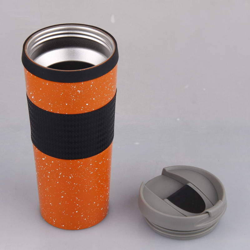 400ml Wholesale Coffee Tumbler Stainless Steel Double Wall Insulated Travel Mug With Silicone Sleeve