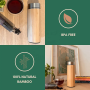 Double Wall Stainless Steel Vacuum Insulated Hot Thermos Bamboo Wooden Stainless Steel Custom Logo Bamboo Water Bottle