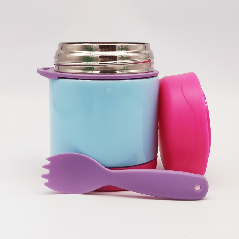 hot sale stainless steel vaccum lunch box double wall soup container keep hot food jar with spoon for kid
