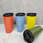 High Quality 350ml Stainless Steel Double Wall Insulated Coffee Mug  Water Cup With Black Color Lid