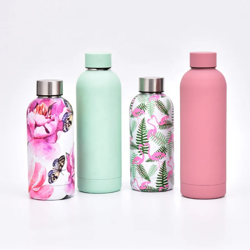 Stainless Steel Small Mouth Water Bottle Outdoor Sports Travel Drink Thermos Flask With Lid