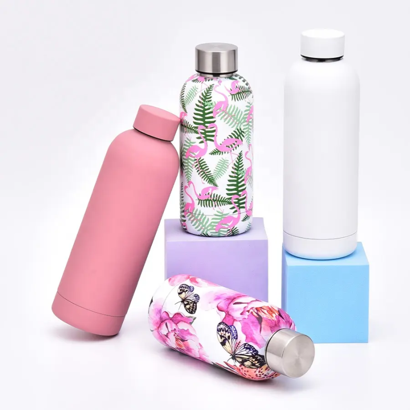 Stainless Steel Small Mouth Water Bottle Outdoor Sports Travel Drink Thermos Flask With Lid