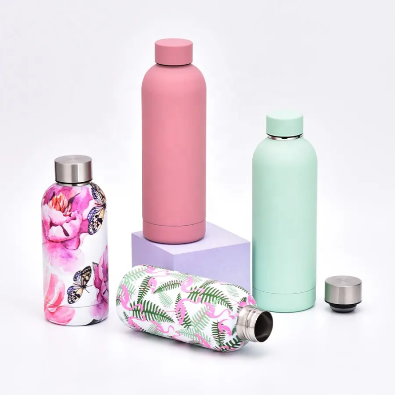 Stainless Steel Small Mouth Water Bottle Outdoor Sports Travel Drink Thermos Flask With Lid