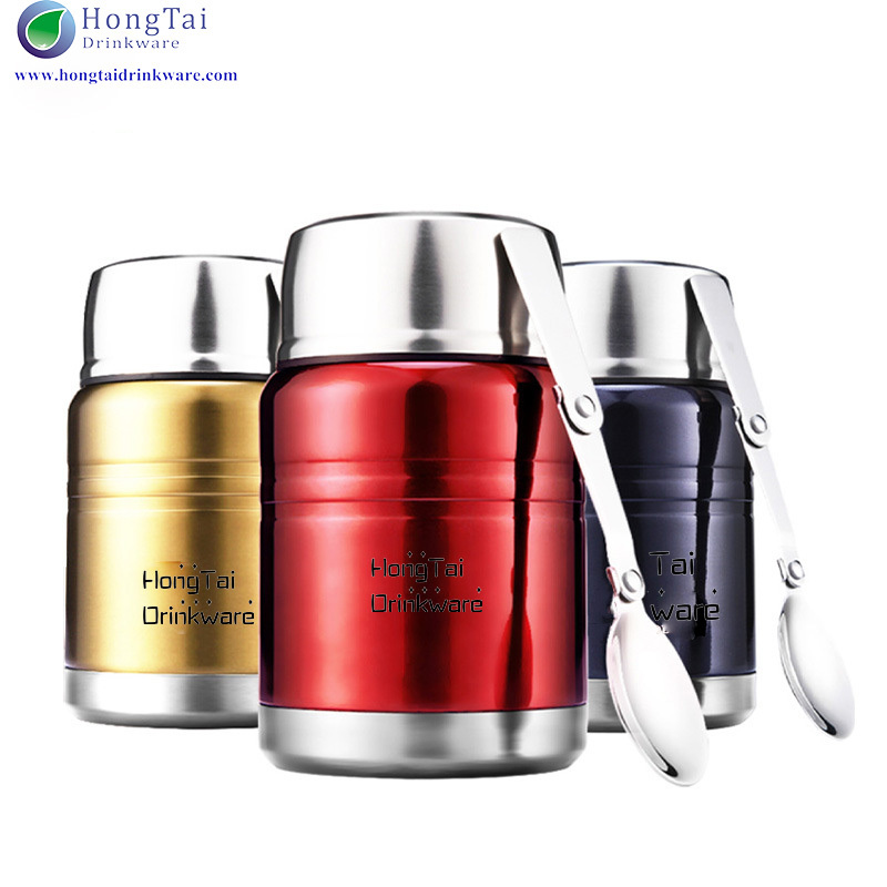 Braising pot with spoon Braising cup Double vacuum portable food jar