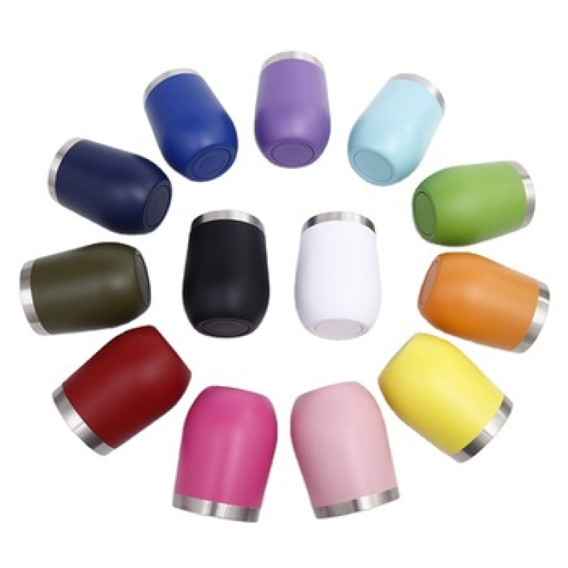 BPA Free Reusable Leakproof 12OZ Stainless Steel Double Wall Egg Shaped Wine Tumbler