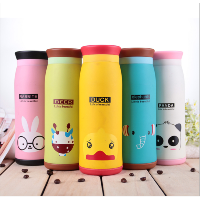 Creative vacuum cup children's stainless steel cartoon student pot belly cup