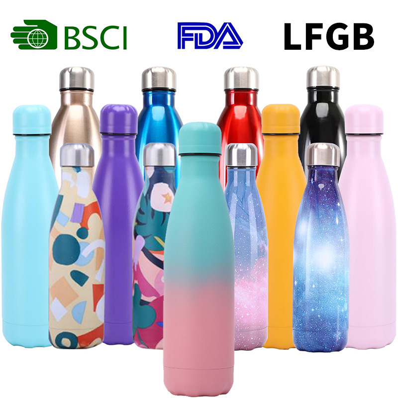 Eco-friendly Double Wall Vacuum Flask Insulated Sport Cola Shape 304 Stainless Steel Vacuum Flasks & Thermoses Water Bottle