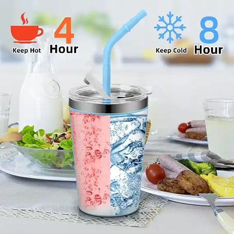 12oz Stainless Steel Double Wall Vacuum Flasks Insulated Cup For Coffee And Tea Travel Tumbler