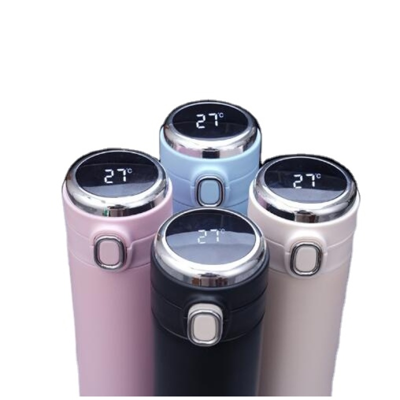 HOT SALE Led Temperature Display Double-layer Vacuum Bounce Lid Tumbler 304 Stainless Steel Smart Thermos