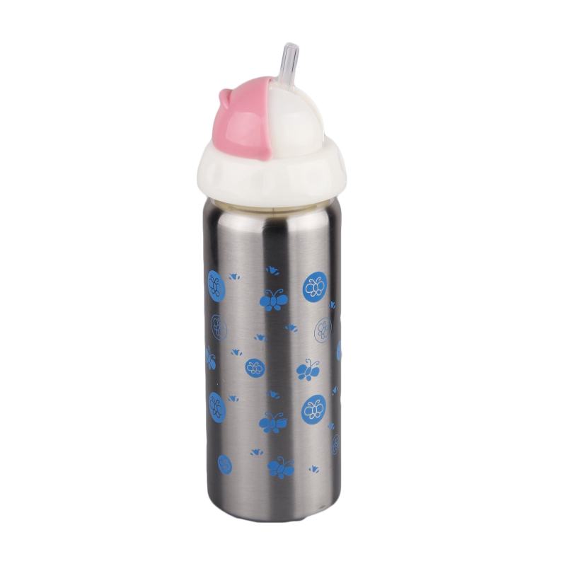 Custom Logo 8oz Baby Warmer Bottle Stainless Steel Straw Type Thermos Baby Feeding Supplies With Straw