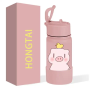 Newly designed custom stainless steel vacuum insulated children's cartoon straw bottle