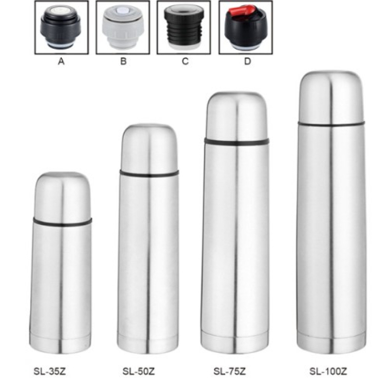 Eco-friendly Stainless Steel Double Wall Vacuum Flask Insulated Thermos Bullet Shape Water Bottle