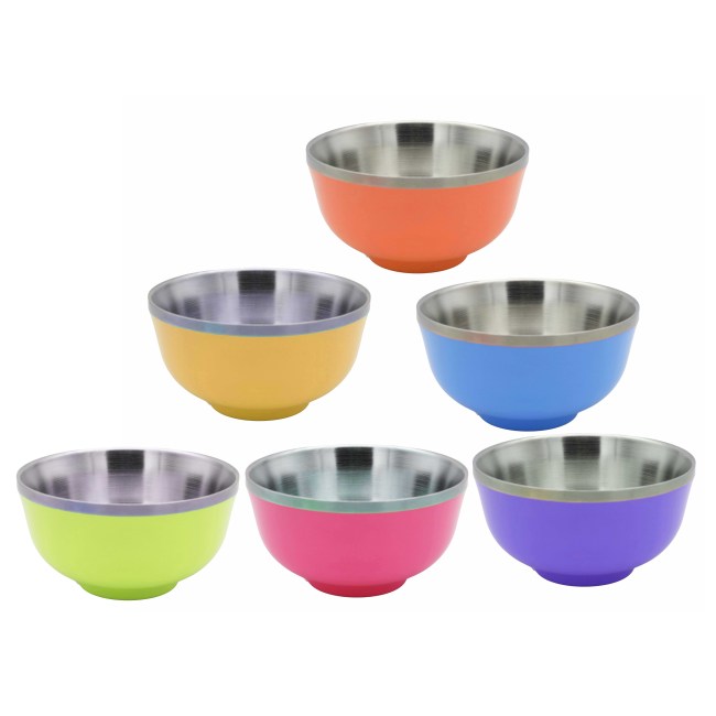 Stainless Steel Double Wall Vacuum Food Bowls Metal Kitchen Bowls