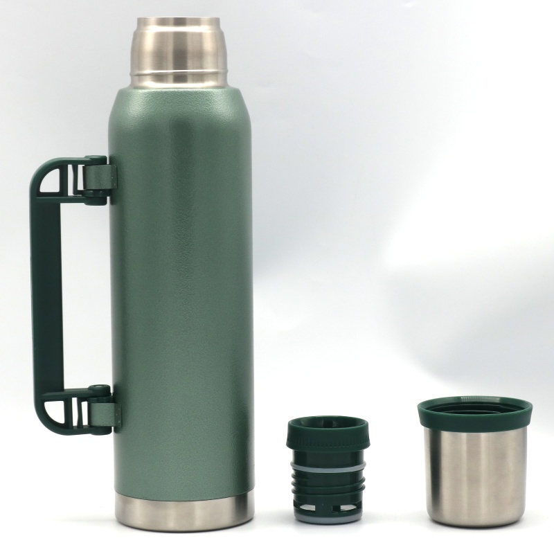 1L/1.3L/1.8L Stainless Steel Thermos Flask Vacuum Insulated Sport Water Bottle With Handle