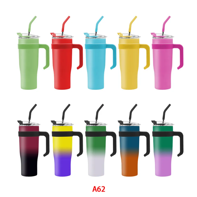 Custom Travel Mug Sublimation Blank Adventure Quencher Stainless Steel Cup 40oz 40 Oz Tumbler With Handle And Straw