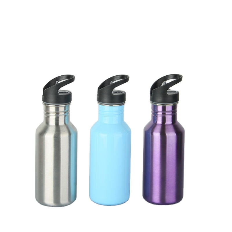 750ml Narrow Mouth Outdoor Sport Water Bottle with Straw Single Wall Large Capacity Travel Water Bottle