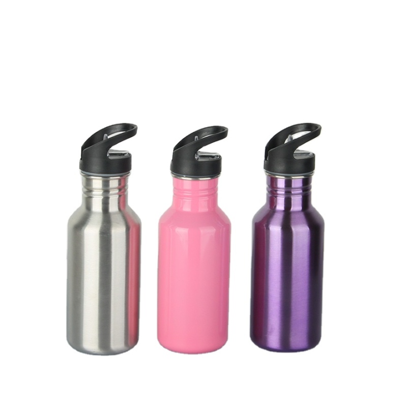 750ml Narrow Mouth Outdoor Sport Water Bottle with Straw Single Wall Large Capacity Travel Water Bottle