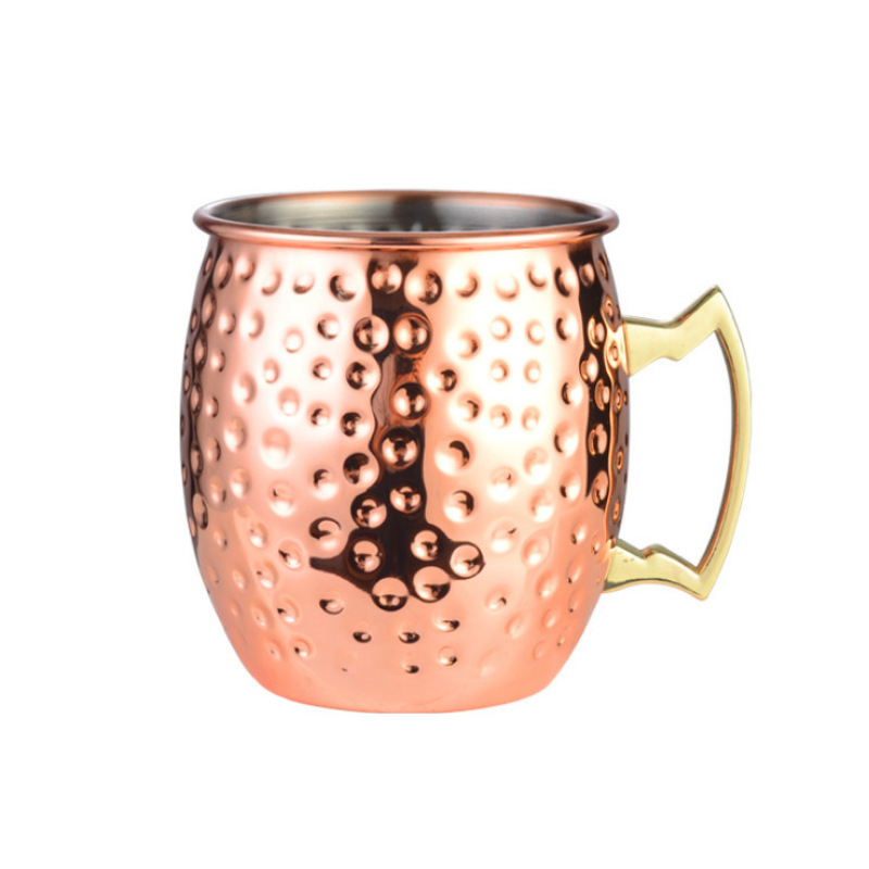 Mugs with Handle Moscow Mule Copper Beer Mugs Food Grade 304 Stainless Steel,stainless Steel Cooper Mugs 1 Unit/opp Bag/box