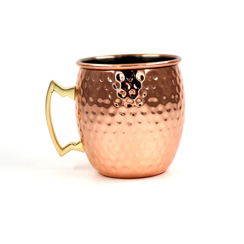 Mugs with Handle Moscow Mule Copper Beer Mugs Food Grade 304 Stainless Steel,stainless Steel Cooper Mugs 1 Unit/opp Bag/box