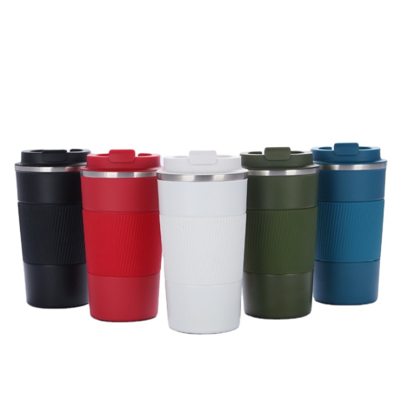 Hot Selling product 2023 Coffee Cups 18/8 Stainless Steel Travel Mug Double Wall Insulated Vacuum Tumbler With Silicone Holder