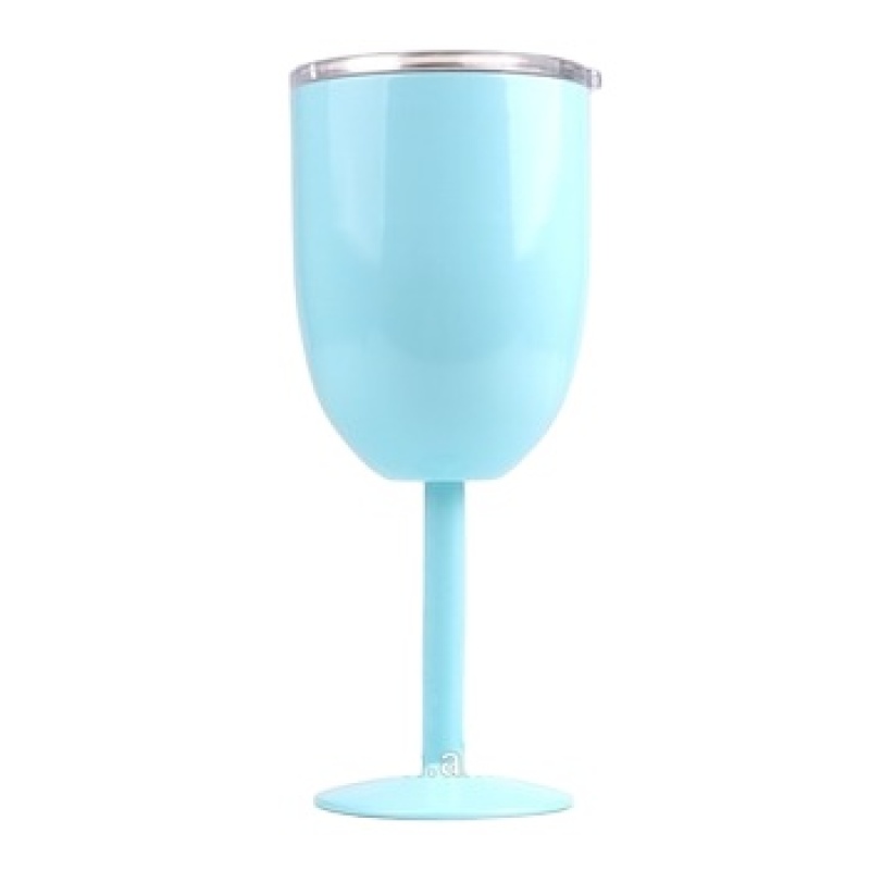 stainless steel goblet double wall wine cup  with lid